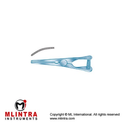 Mini-Glover Vena Atrauma Bulldog Clamp Gently Curved Titanium, 35 mm Jaw Length 13 mm